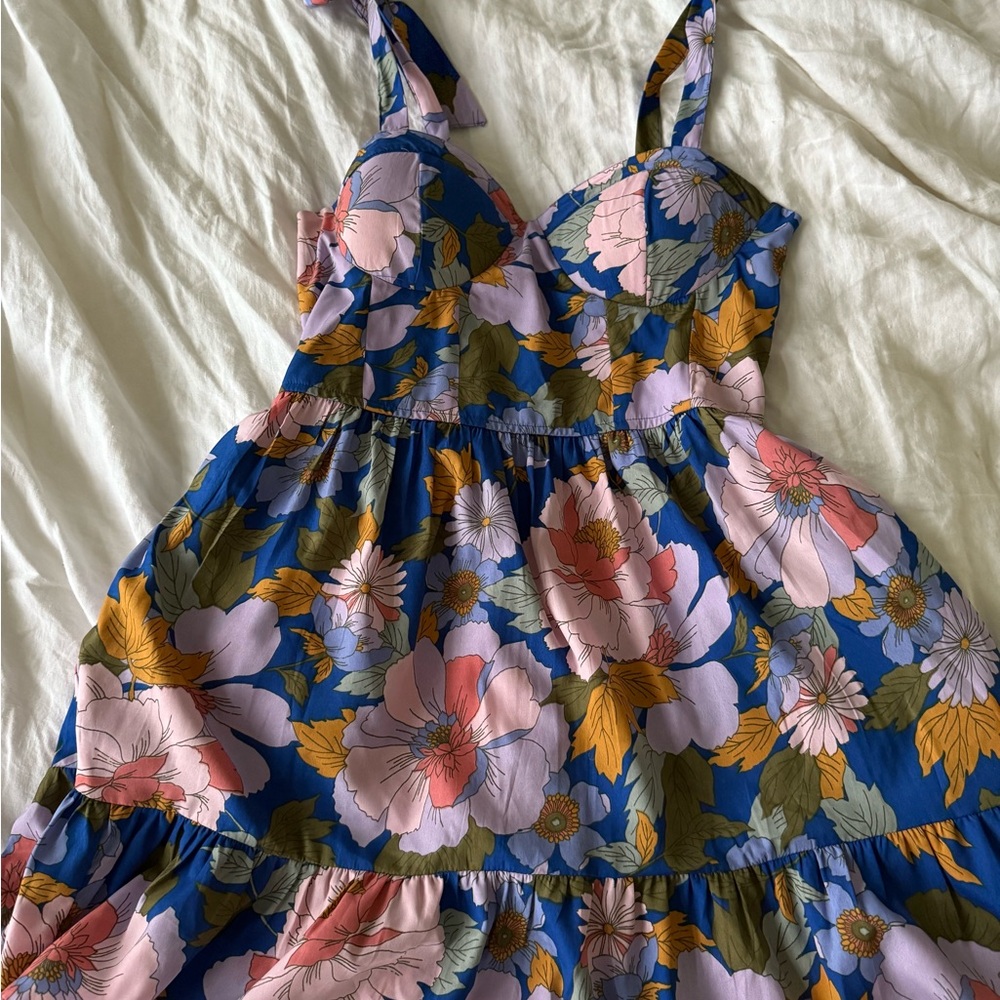 BOG Collective Floral Corset Sleeveless Dress